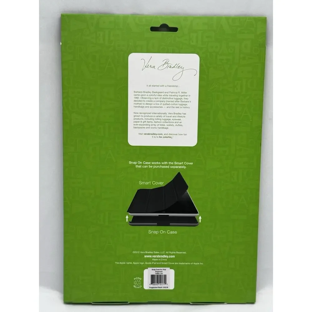 Vera Bradley Snap On Case for iPad 2 & 3~DOGWOOD~Original Pkg~NWT $48